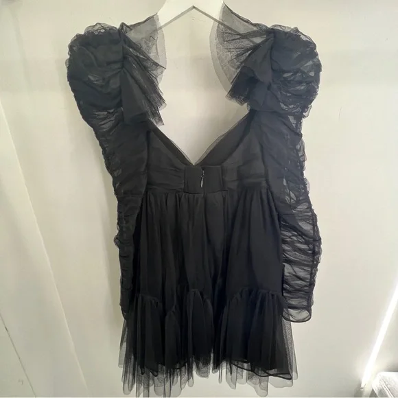 Zimmermann Black Ruffle Mini Dress - Picture 2 of 5